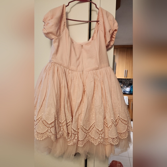 Ivory Sheep Pink Cotton Blossom Mini Dress - Picture 7 of 8